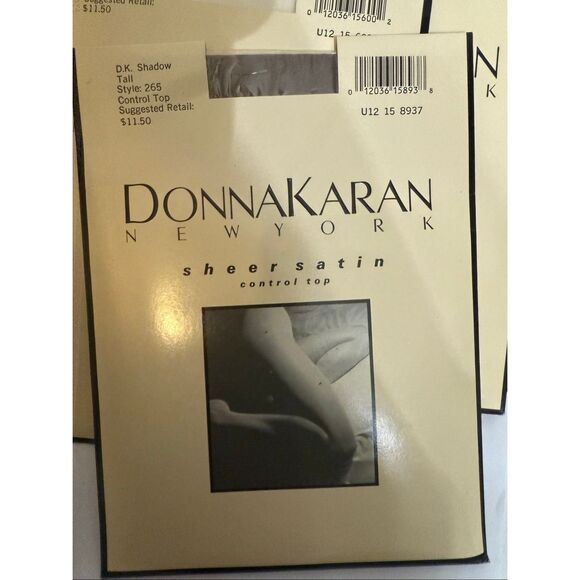 Lot of 6 Donna Karan Women's Sheer Satin Pantyhose Control Top Ivory Medium NWT - Picture 2 of 7